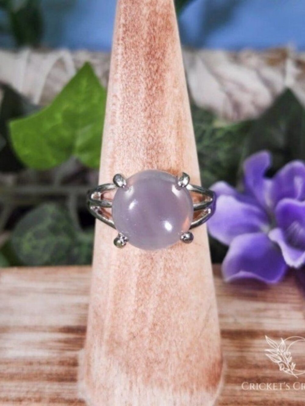 White Agate Crystal Statement Ring #22